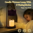 thumbnail image 2 of Candle Warmer Lamp with Timer, Purple Floral Damask Elegant Swirls Vintage Non-slip Wireless Remote Control Wax Melts Warmer with 4 Bulbs for Home Office Dorm, Birthday Gifts for Women, 2 of 7