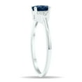 thumbnail image 3 of SZUL Women's Sapphire and Diamond Half Moon Ring in 10K White Gold, 3 of 5