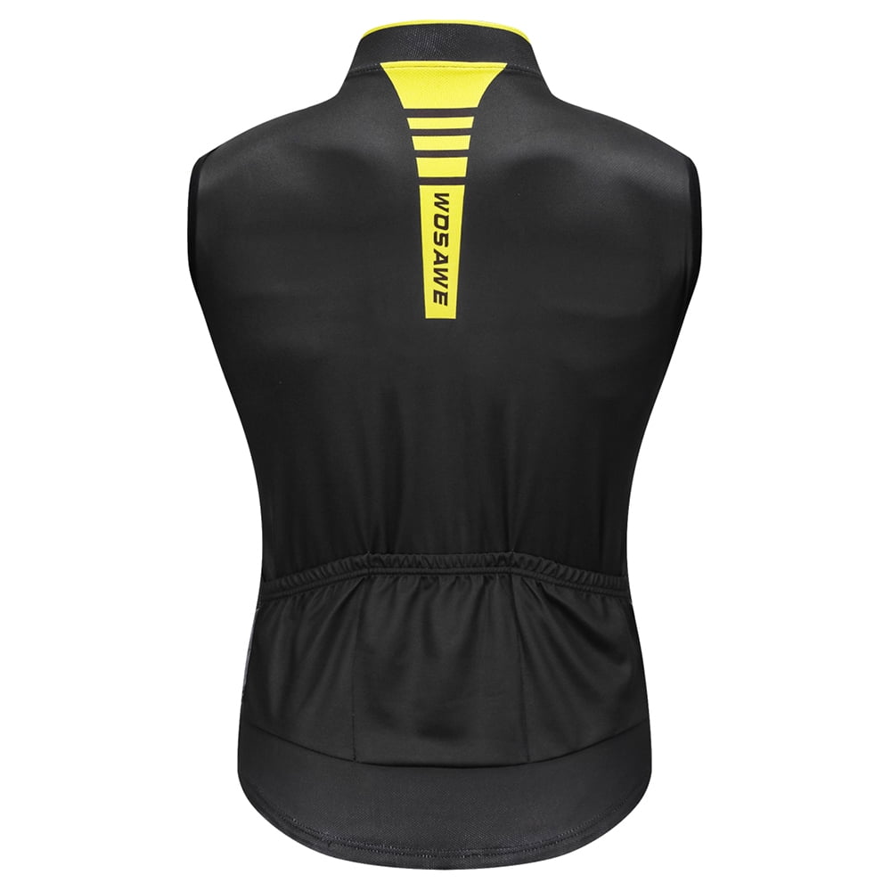 WOSAWE Gilet Cyclisme Homme Ultraléger Respirant - Veste Sans Manches Coupe-Vent Haute Visibilité
