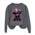 thumbnail image 3 of TINZ Chandail à Motif pour Femmes, Chandails en Molleton Oversize, Col Rond, Manches Longues, Chandail à Fermeture Éclair Complète, Veste à Capuche Française, Chandail Coloré pour Femmes, 3 of 5
