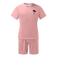 thumbnail image 4 of Men‘s Two-Piece Outfits Summer Casual Muscle Short Sleeve Tee Shirts And Classic Fit Sport Shorts Set Tracksuit XS, 4 of 5