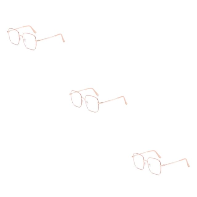 Jumpingount Marco de lente antiazul Gafas para miopía Gafas cuadradas Gafas graduadas para dama Suministros de oficina Marco de oro rosa grado Type1 NO1