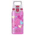thumbnail image 1 of Sigg - Botella de Agua Diseño Corazones Viva One para Niños/Niñas (Rosa, Gris), 1 of 3