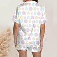 thumbnail image 5 of XIAOCHA Women's Easter Egg Floral Print Pajama Set Loose Short Sleeve Notched Collar Sleepwear Soft Cheerful Sleep Pajamas Set, 5 of 7