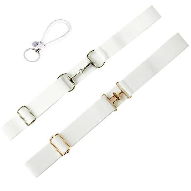 Cinturón elástico ecuestre Bhsuioa para mujer, ajustable, 2 blancos