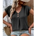 thumbnail image 5 of TAGOLD Womens Summer Plus Size Tops,Tops for Womens,Fashion Women's Summer V-Neck Solid Short Sleeve Top Blouse, 5 of 5