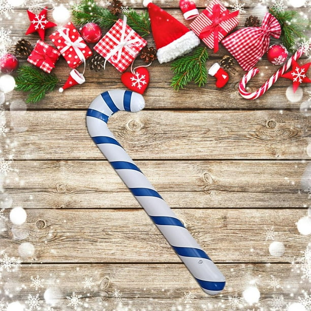 Bastones de caramelo inflables de 90 cm, globos de Navidad, palos, juguetes, suministros para fiestas (azul)