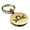 Gold, variant on Stainless Steel Libra Zodiac Sign (Scales) Round Medallion Keychain Circle Ring