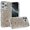 Silver, variant on For iPhone 16 Pro Max 6.9 inch Charming Hearts Bling Diamonds Stones Chrome Hybrid Case - Silver