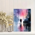 thumbnail image 2 of Romantic Couple Silhouette Waterfront Sunset Watercolor Canvas Print, Ideal for Living Room Bedroom Hotel Office, 2 of 8