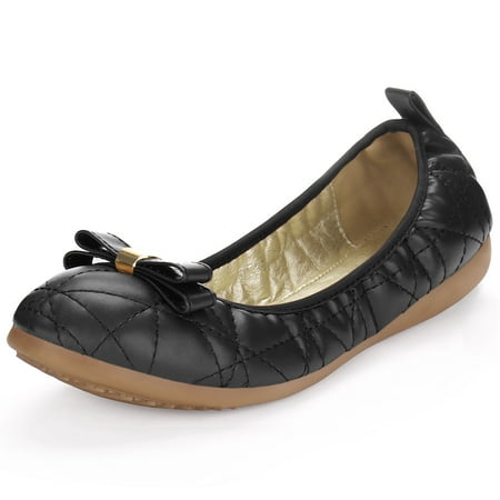 black round toe flats