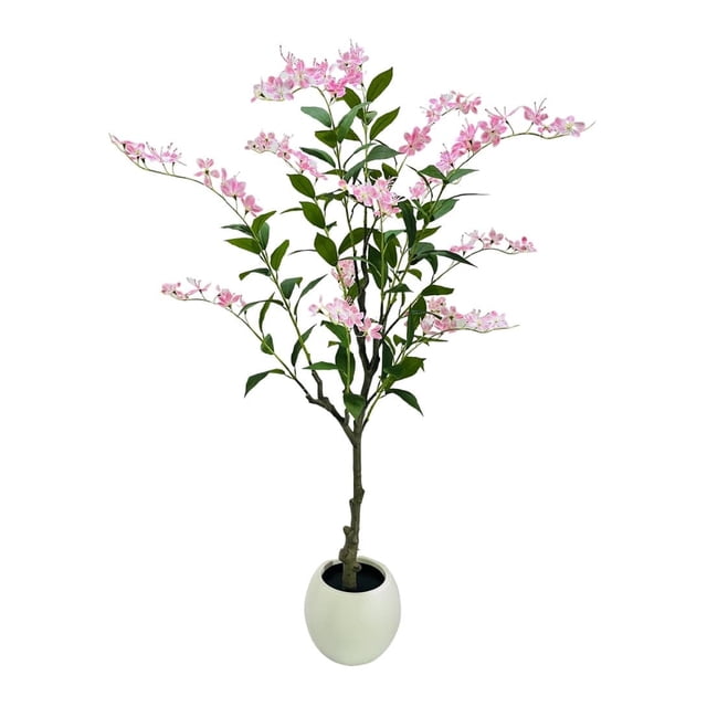 5-ft artificial jasmine tree in blanca pot-realistic faux tree con flowers para indoor/outdoor home garden wedding party decor