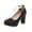Black, variant on OAVQHLG3B Women's Beaded Buckle Shallow Mouth Round Toe High Heel Business Shoes