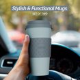 thumbnail image 2 of Copco Acadia Travel Mug, Set of 2 - Aqua & Gray, Aqua/Gray, 2 of 7