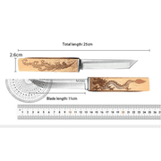 Ikohbadg 2-in-1 Dragon & Phoenix Double Blades Knife Set, Stainless Steel Portable Outdoor Camping & Fruit Knife for Hiking, BBQ, Picnic, Culinary & Kitchen Use, Durable & Versatile Outdoor Tools