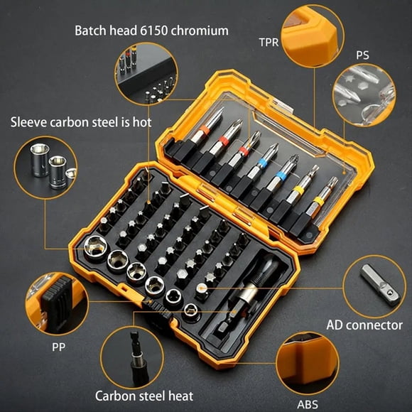 Drill Bit Set 50 Piezas Destornillador Eléctrico Drill Convertidor de Cambio Rápido Extensión Brocas Broca de Carpintería Broca de Precisión