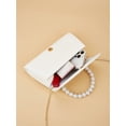 thumbnail image 7 of Women's White Pearl Handle Evening Clutch Purse, Elegant Wedding Bridal Handbag, Formal Party Shoulder Bag, 7 of 7