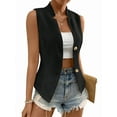 thumbnail image 3 of Women'S 2025 Summer Sleeveless Vest Casual Fully-Lined Slim Work Fashion Petite Elegant Tops Black S, 3 of 10