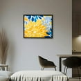 thumbnail image 2 of COMIO 16x12in / 20x16in Yellow Blue Flower White Gray Colored Outdoor Print On Canvas with Black Frame 20x16in, 2 of 4