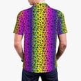 thumbnail image 3 of Balery Animal Paw Rainbow Printed Men’s Short Sleeve Polo Shirt, Midweight Men's Shirt,Golf Polo shirts -Large, 3 of 8