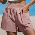 thumbnail image 2 of FNFYFH Clearance Ladies Comfortable Stylish Loose Fit Solid Summer Shorts Shorts，Pink, 2 of 9