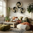 thumbnail image 2 of DecMode Black Seagrass Handmade Spiral Basket Plate Wall Decor (3 Count), 2 of 11