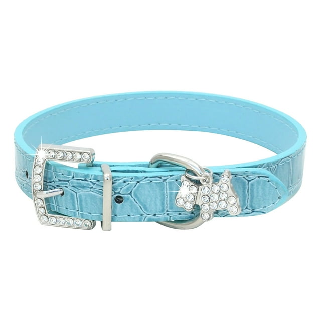 Collier Ras du Cou Réglable pour Chiots Chiens et Chats Design en Cuir Confortable