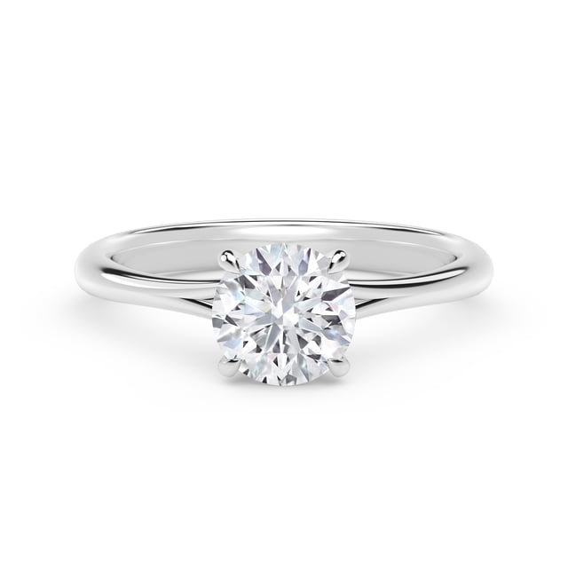 2.00 Ct Solitaire Round Natural Moissanite Diamond Engagement Rings for her Solid 14K White Gold