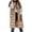 Khaki, variant on UQJfacai Long Puffer Vest Women Sleeveless Hooded Winter Coats Warm Quilted Vests Button Down Puffy Jacket Fall Casual Outerwear