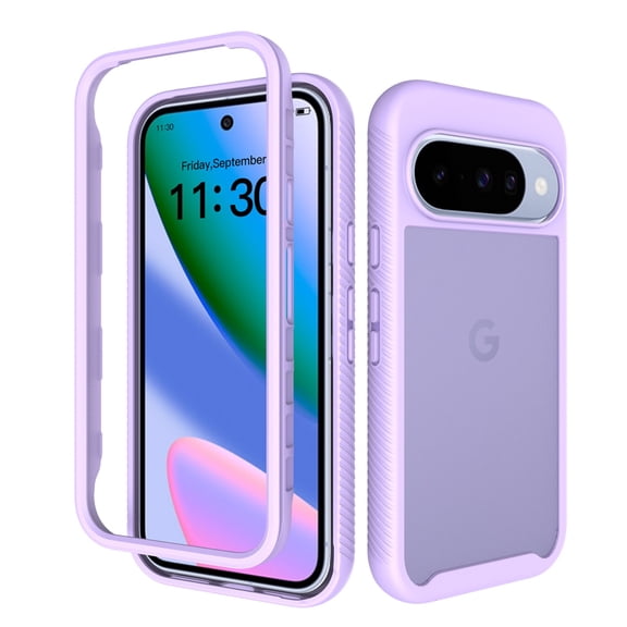 Becova Case for Google Pixel 11 Pro, Translucent Matte Hard Back, TPU Shockproof Bumper, Non-Slip Rugged Lightweight Cover, Purple