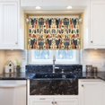 thumbnail image 5 of Yayeee Kitchen Curtains Tier Pair Light Filtering 27"x36" Rod Pocket Short Cafe Window Panel, Red Geometric, 5 of 7