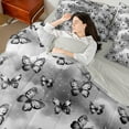 thumbnail image 4 of Castle Fairy Flying Butterlies 7-Piece Twin Bedding Sets for Teenager Boy Girl,Black Grey Bedding Comforter Set,Abstract Gradient Breathable Sheet Sets,Super Cozy Room Decor, 4 of 8
