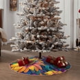 thumbnail image 4 of Balery Psychedelic Sunflowers Printed Christmas Tree Skirt , Merry Christmas Party Christmas Tree Decoration,Adjustable Tree Skirt-48", 4 of 6