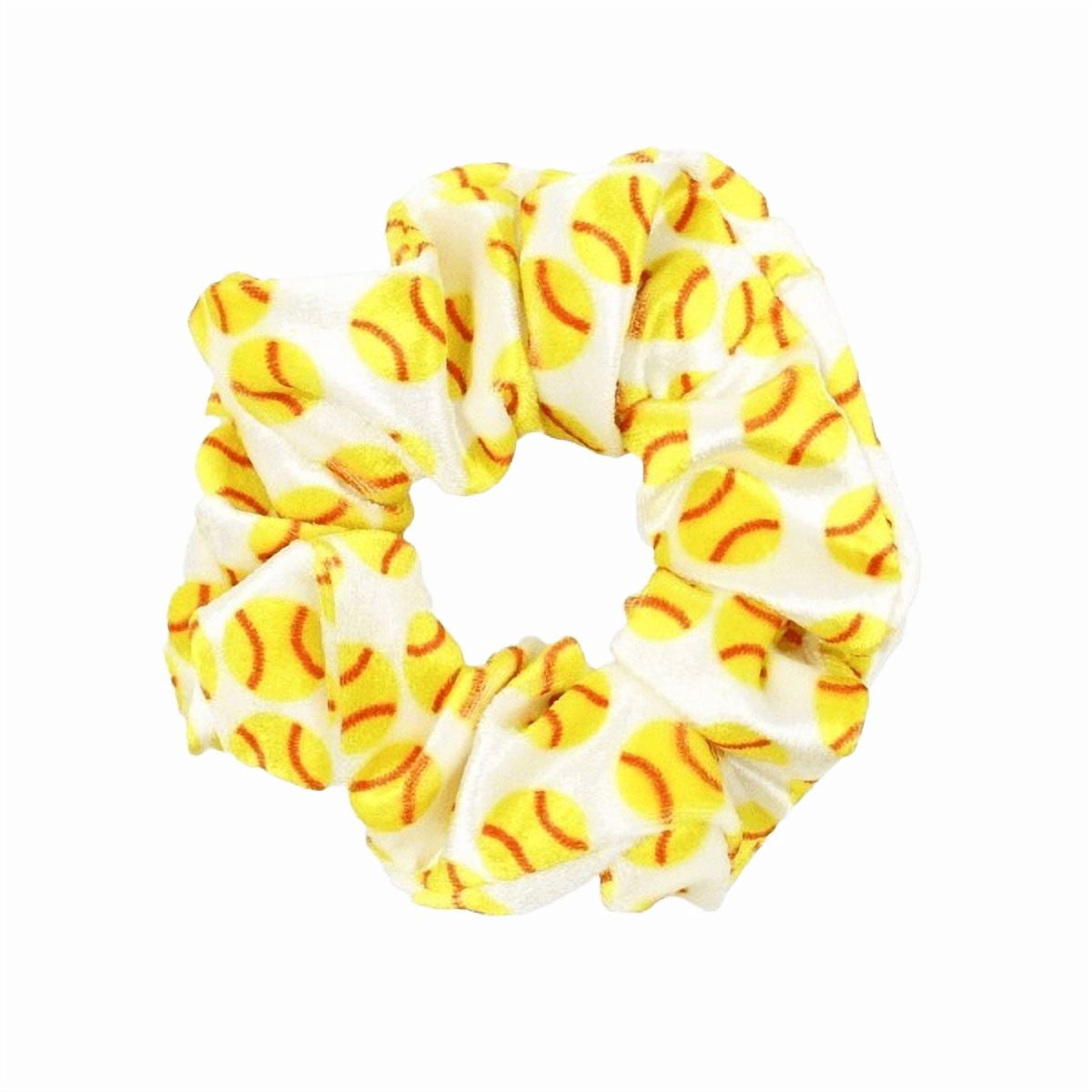 Softball Scrunchie, White Softball  (9 Pack)