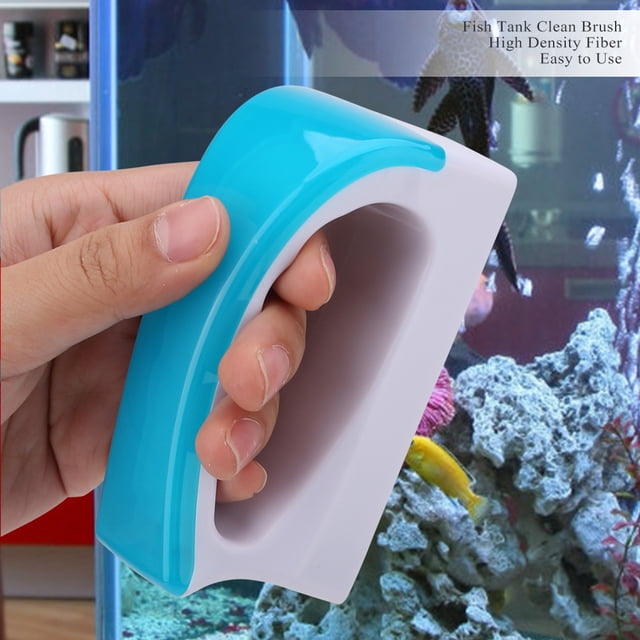 Cleaner, Portable Glass Scraper Clean Brush, Double-Sided Brush Advanced Tech for Home Aquarium Fish