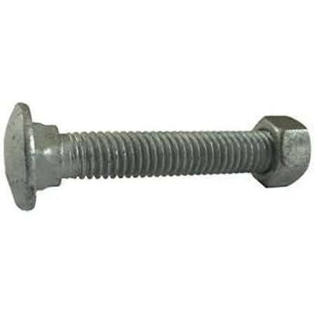 

5/16 -18 x 4-1/2 Hot Dipped Galvanized Carriage Bolt w/Nuts Full Thread Grade A Quantity 50 - by Bilot