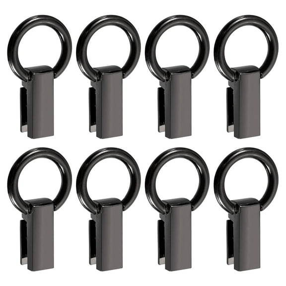 Bag Side Clip Buckle, 8Pack 0.28" Metal Suspending Handbag Strap Chain Connector (Metallic Black, 40mm)