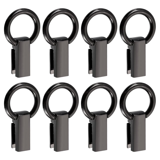 Broche lateral de bolsa, 8Pack 0.28" Conector de cadena de correa de mano de metal (Negro metálico, 40mm)
