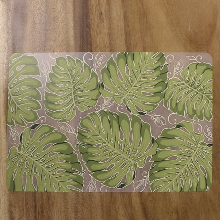 Islander Group Translucent Placemat 17.5  x 11.25  Green Monstera