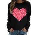 thumbnail image 2 of Styesk Chandails à Manches Longues pour Femmes, Imprimé de Cœur, Hauts de Sortie, T-Shirts Confortables et Doux à Col Rond, Chandail à Enfiler, Mode, Ample, Léger, Chandail en Molleton, Graphique de la Saint-Valentin, Hauts Décontractés, 2 of 3