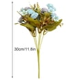 thumbnail image 4 of tredstone 11 Head Simulation Flowers Bouquet artificial Ornament Faux Carnation Home Wedding Decor Table Set, Blue, 4 of 7