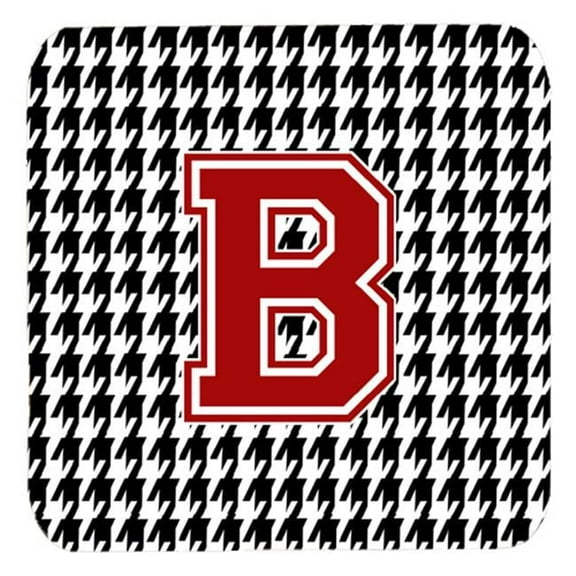 Set Of 4 Letter B Monogram - Houndstooth Foam Coasters