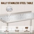thumbnail image 3 of NSF Stainless Steel Brewing Work Table - Heavy Duty 60x24x35 Inch - Adjustable Undershelf, Backsplash, Curved Edge, Removable Trash Rack, For Restaurant & Home, 3 of 7