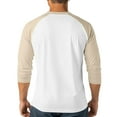 thumbnail image 4 of Hearthz Men's 3/4 Sleeve Baseball Raglan T-Shirts Summer Henley Shirts for Men Casual Cotton Sport Athletic Jersey Tee Tops ,White XXXL, 4 of 7