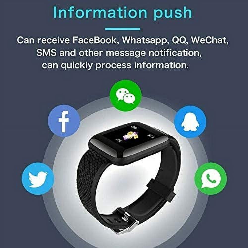 Yuanhong Waterproof Smart Watch with Heart Rate Blood Pressure Display Fitness Tracking Smartwatch 116 Plus Color Screen Walmart