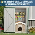 thumbnail image 5 of 5x3 FT Outdoor Storage Shed, Tool Shed with Sloping Roof and Lockable Door, Compact Metal Tool Garden Shed for Garden, Backyard, Patio, 5 of 6