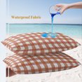 thumbnail image 4 of Lumbar Pillow Covers 20x12 Inch Set of 2, Red Buffalo Plaid Waterproof Outdoor Pillow Covers, Farmhouse Checkered Boho Vintage Decorative Cushion Pillowcases for Couch, Sofa, Bed, Garden, Patio, 4 of 9