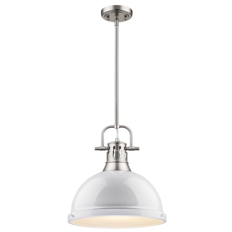 Golden Lighting Duncan Mini Pendant – 1-Light, Pewter Finish With Black Glass, Industrial Style
