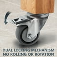 thumbnail image 2 of POWERTEC 4PK 3" Threaded Stem Caster Wheels with Brake & 600lbs Loads, Heavy Duty 1/2"-13 x 1-3/8" Stem Casters, Dual Locking TPR Rubber Castor Wheels for Furniture, Cart, Dolly & Workbench (17201), 2 of 8