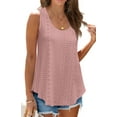 thumbnail image 3 of Fantaslook Womens Tank Tops Eyelet Crew Neck Sleeveless Tops Dressy Casual Flowy Summer Shirts, 3 of 9